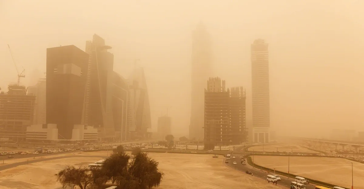 Desert dust storm in Dubai